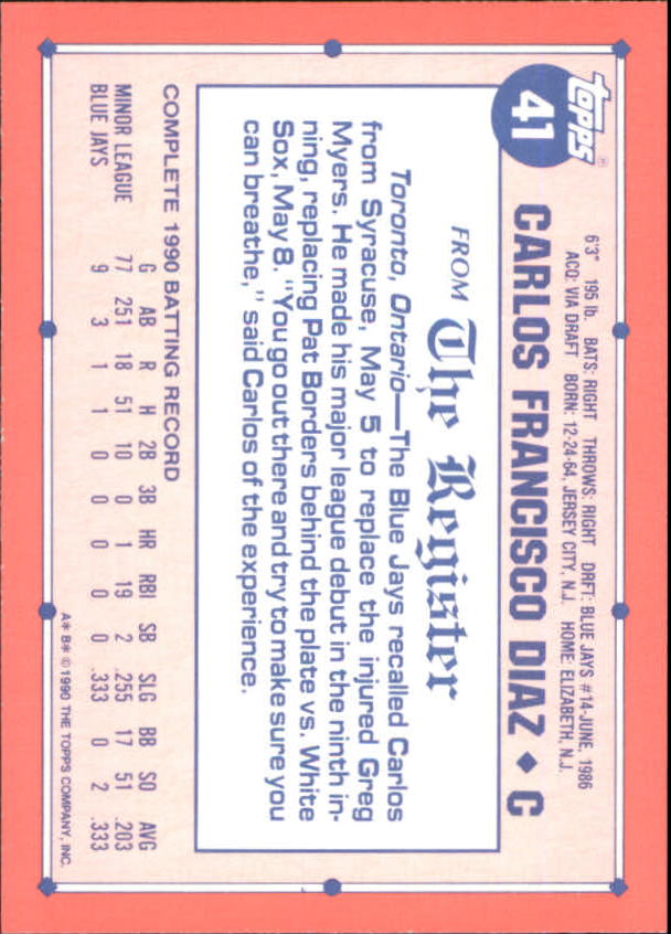 1991 Topps Debut '90 Baseball (Pick Card From List) C66 10-24 - Picture 53 of 209