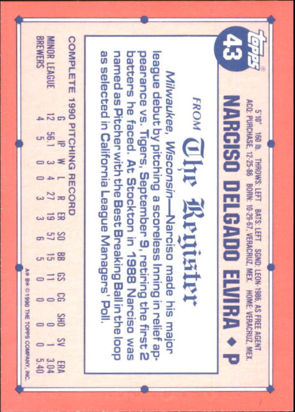 1991 Topps Debut '90 Baseball (Pick Card From List) C66 10-24 - Picture 55 of 209