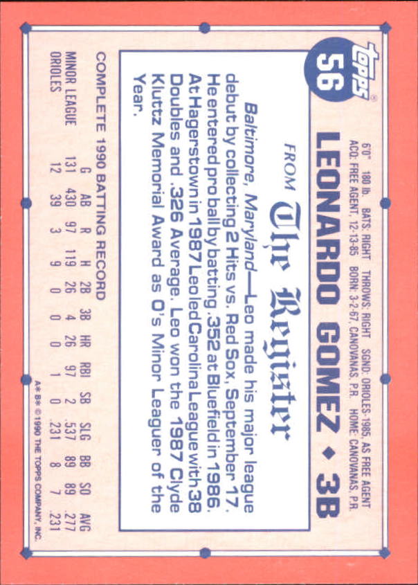 1991 Topps Debut '90 Baseball (Pick Card From List) C66 10-24 - Picture 71 of 209