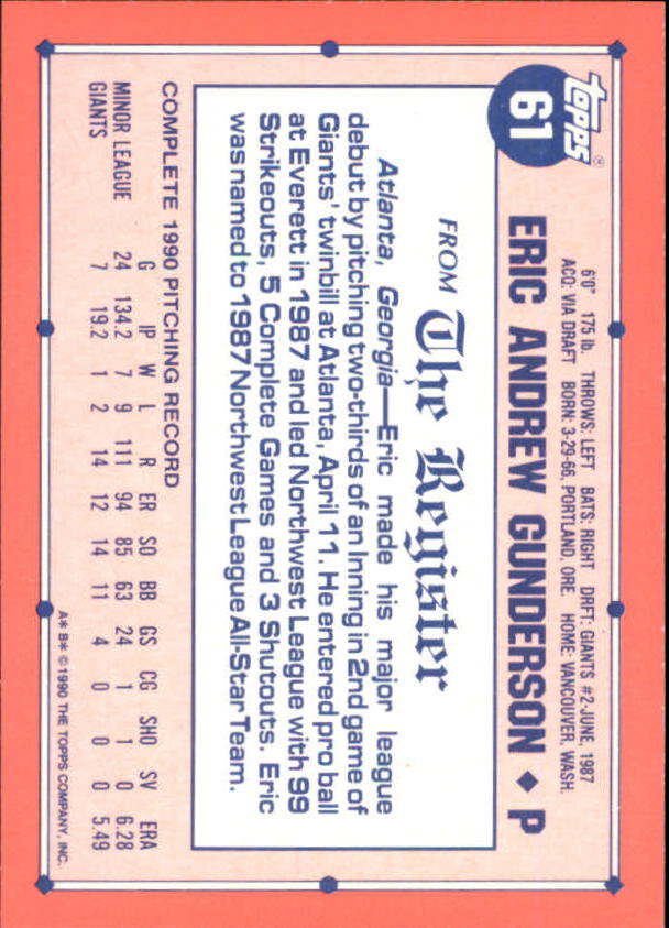 1991 Topps Debut '90 Baseball (Pick Card From List) C66 10-24 - Picture 77 of 209