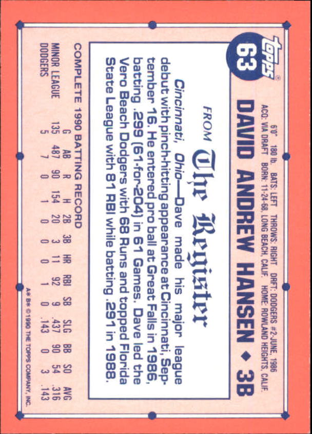 1991 Topps Debut '90 Baseball (Pick Card From List) C66 10-24 - Picture 81 of 209