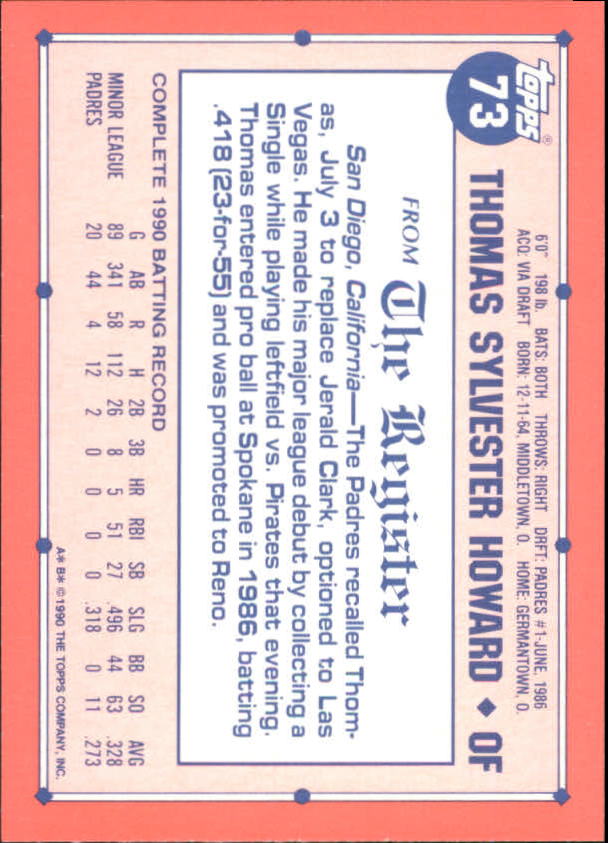 1991 Topps Debut '90 Baseball (Pick Card From List) C66 10-24 - Picture 93 of 209