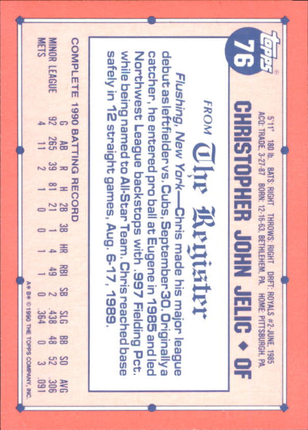 1991 Topps Debut '90 Baseball (Pick Card From List) C66 10-24 - Picture 97 of 209