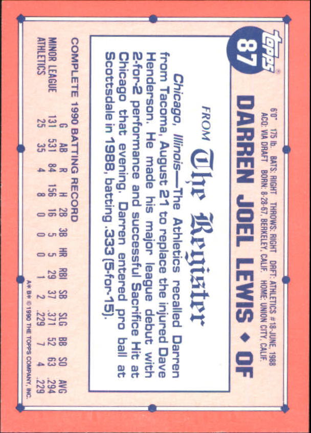 1991 Topps Debut '90 Baseball (Pick Card From List) C66 10-24 - Picture 111 of 209