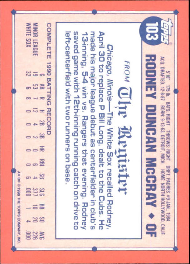 1991 Topps Debut '90 Baseball (Pick Card From List) C66 10-24 - Picture 129 of 209