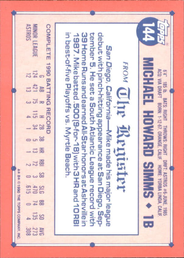 1991 Topps Debut '90 Baseball (Pick Card From List) C66 10-24 - Picture 169 of 209