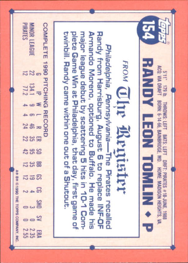 1991 Topps Debut '90 Baseball (Pick Card From List) C66 10-24 - Picture 181 of 209