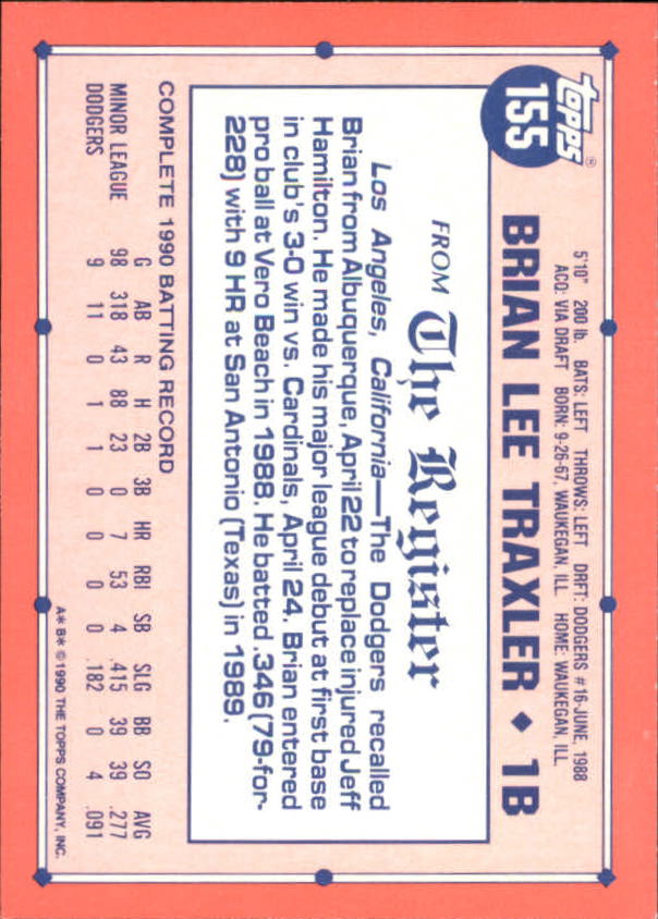 1991 Topps Debut '90 Baseball (Pick Card From List) C66 10-24 - Picture 183 of 209