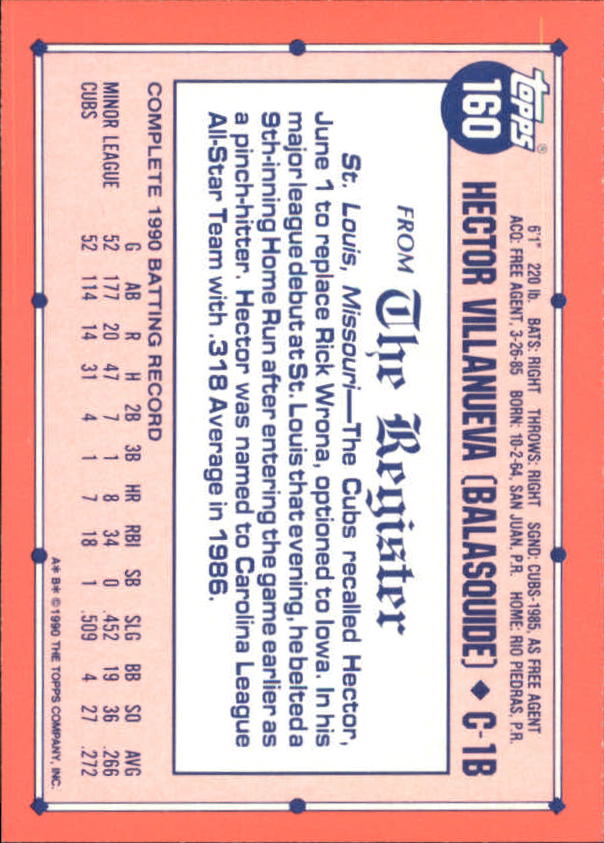 1991 Topps Debut '90 Baseball (Pick Card From List) C66 10-24 - Picture 191 of 209