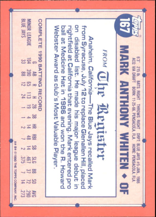 1991 Topps Debut '90 Baseball (Pick Card From List) C66 10-24 - Picture 205 of 209