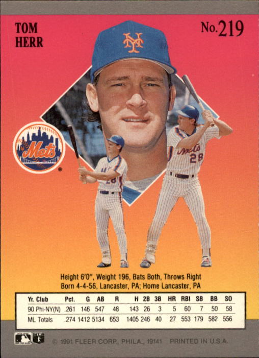 B2189- 1991 Ultra Baseball Card #s 1-250 +Rookies -You Pick- 15+ FREE US SHIP - Picture 435 of 495