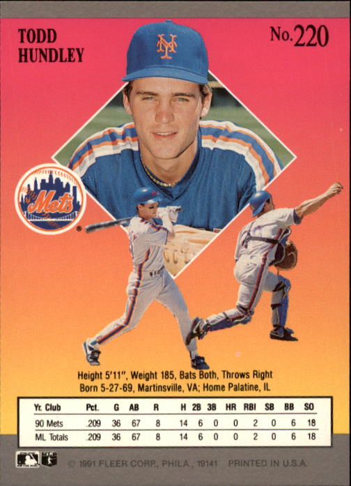 B2189- 1991 Ultra Baseball Card #s 1-250 +Rookies -You Pick- 15+ FREE US SHIP - Picture 437 of 495