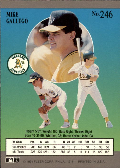 B2189- 1991 Ultra Baseball Card #s 1-250 +Rookies -You Pick- 15+ FREE US SHIP - Picture 487 of 495