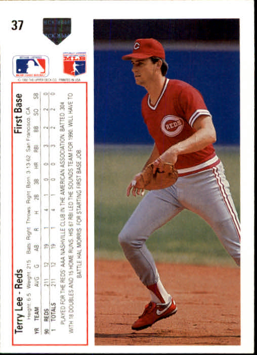 1991 Upper Deck #37 Terry Lee RC back image