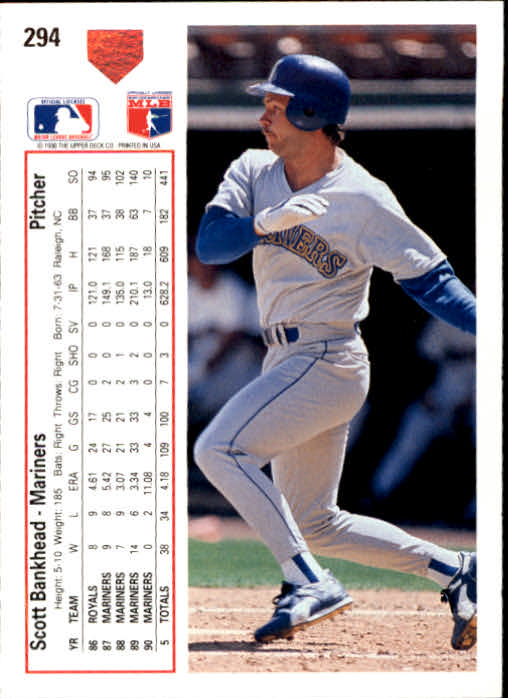 1991 Upper Deck #294 Scott Bankhead - NM-MT