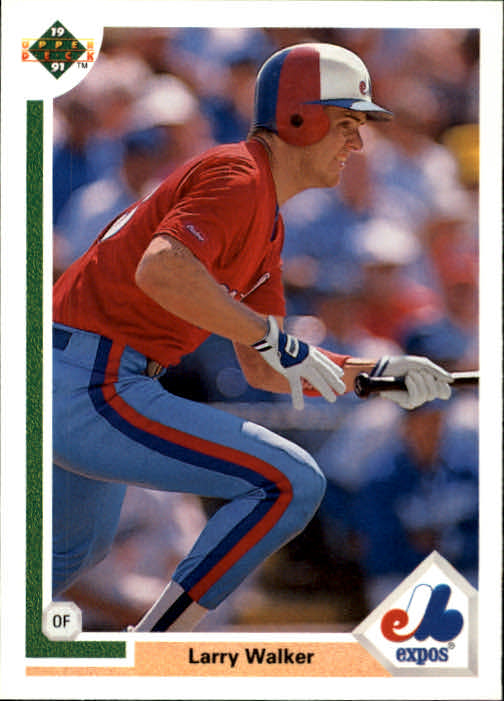 1991 Upper Deck #536 Larry Walker UER/Should have comma/after Expos in text