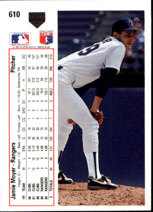 1988 Fleer #426 Jamie Moyer - NM-MT