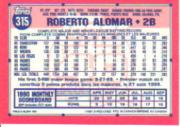 1991 O-Pee-Chee #315 Roberto Alomar back image
