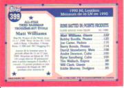 1991 O-Pee-Chee #399 Matt Williams AS back image