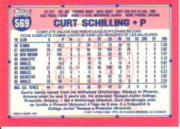 1991 O-Pee-Chee #569 Curt Schilling/Now with Astros/1/10/91 back image