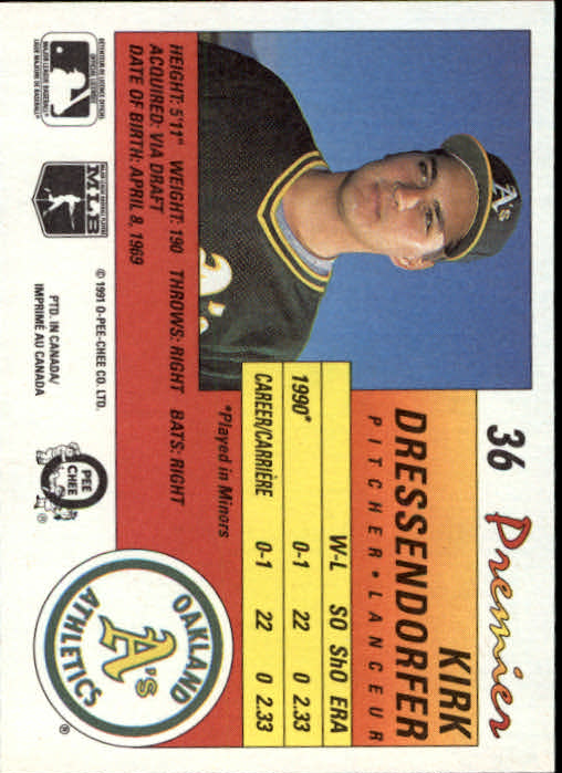 A4831- 1991 O-Pee-Chee Premier Baseball #s 1-132 -You Pick- 15+ FREE US SHIP - Picture 71 of 251