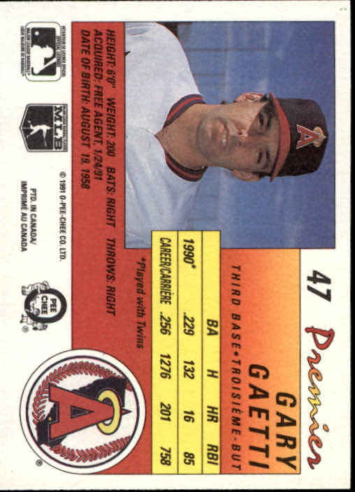 A4831- 1991 O-Pee-Chee Premier Baseball #s 1-132 -You Pick- 15+ FREE US SHIP - Picture 93 of 251