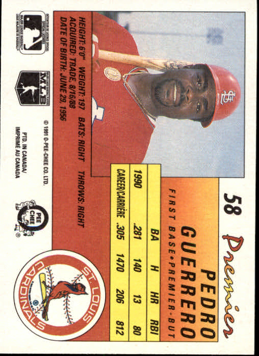 A4831- 1991 O-Pee-Chee Premier Baseball #s 1-132 -You Pick- 15+ FREE US SHIP - Picture 113 of 251