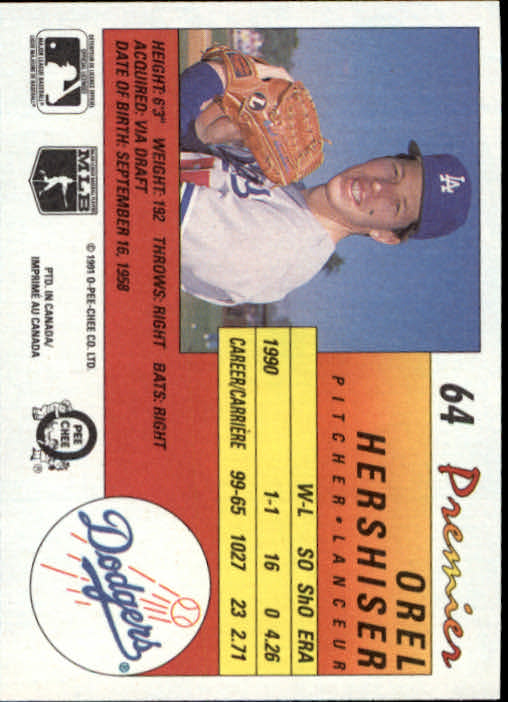 A4831- 1991 O-Pee-Chee Premier Baseball #s 1-132 -You Pick- 15+ FREE US SHIP - Picture 125 of 251