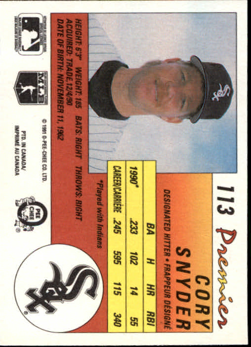 A4831- 1991 O-Pee-Chee Premier Baseball #s 1-132 -You Pick- 15+ FREE US SHIP - Picture 215 of 251