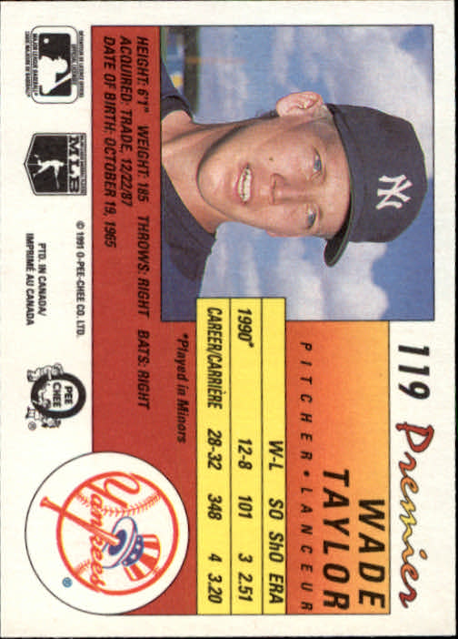 A4831- 1991 O-Pee-Chee Premier Baseball #s 1-132 -You Pick- 15+ FREE US SHIP - Picture 225 of 251
