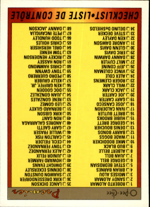 A4831- 1991 O-Pee-Chee Premier Baseball #s 1-132 -You Pick- 15+ FREE US SHIP - Picture 250 of 251