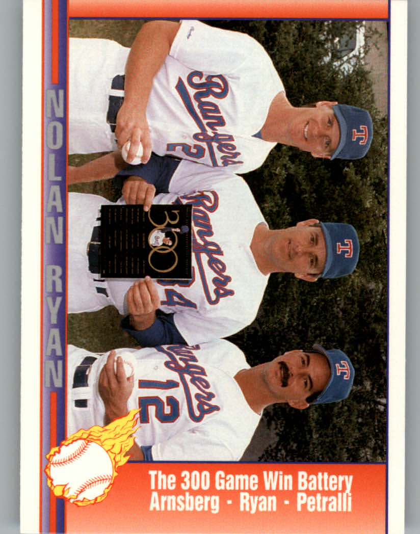 1991 Pacific Ryan Texas Express I #68 Nolan Ryan/Brad Arnsberg/Geno Petralli/300 Game