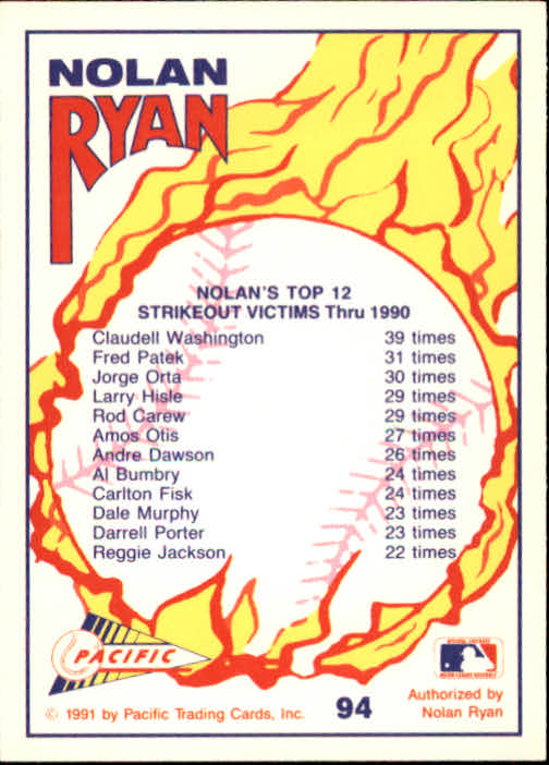 B0005- 1991-92 Pacific Ryan Texas Express Baseball -You Pick- 15+ FREE US SHIP - Picture 181 of 431