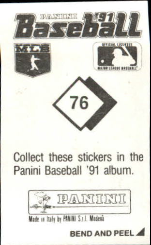 1991 Panini Stickers #76 Matt Williams back image