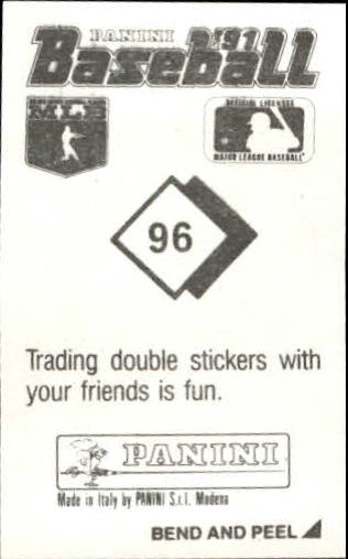 1991 Panini Stickers #96 Roberto Alomar back image