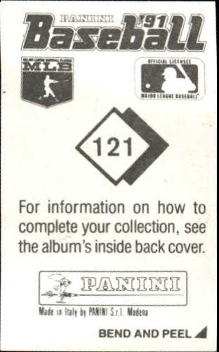 1991 Panini Stickers #121 Randy Myers back image