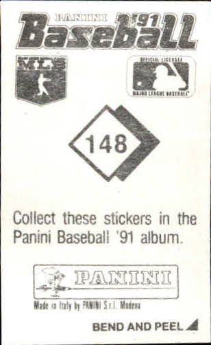 1991 Panini Stickers #148 Dennis Eckersley back image