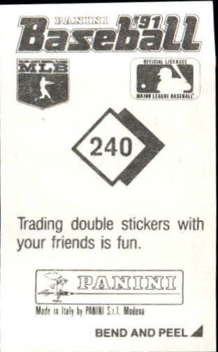 B1520- 1991 Panini Stickers Baseball Card #s 1-271 -You Pick- 15+ FREE US SHIP - Picture 315 of 357