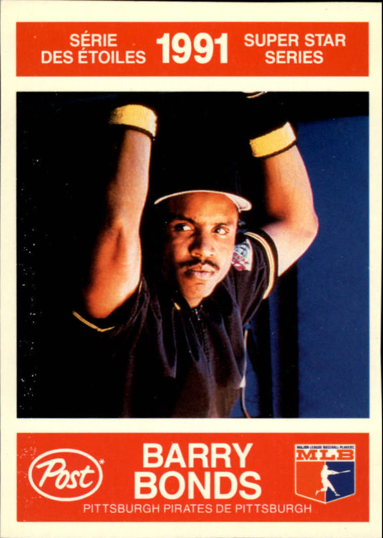 1991 Post Canadian #5 Barry Bonds UER/(Career BA .256,/should be .265)