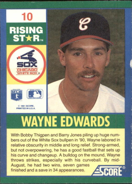 1991 Score 100 Rising Stars #10 Wayne Edwards back image