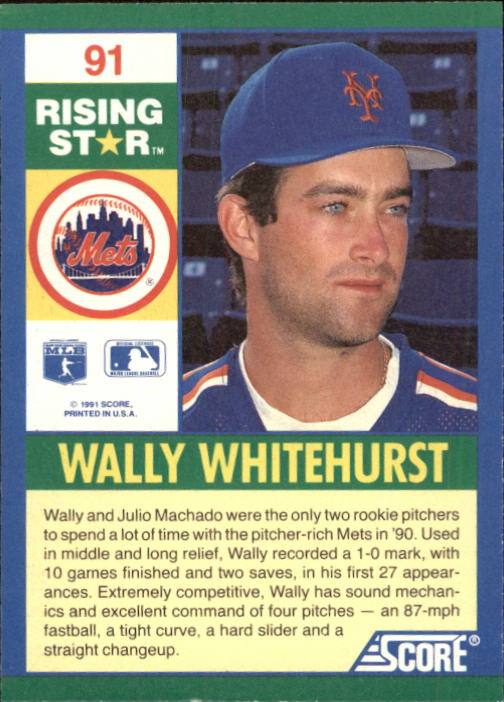 1991 Score 100 Rising Stars 91 Wally Whitehurst NMMT
