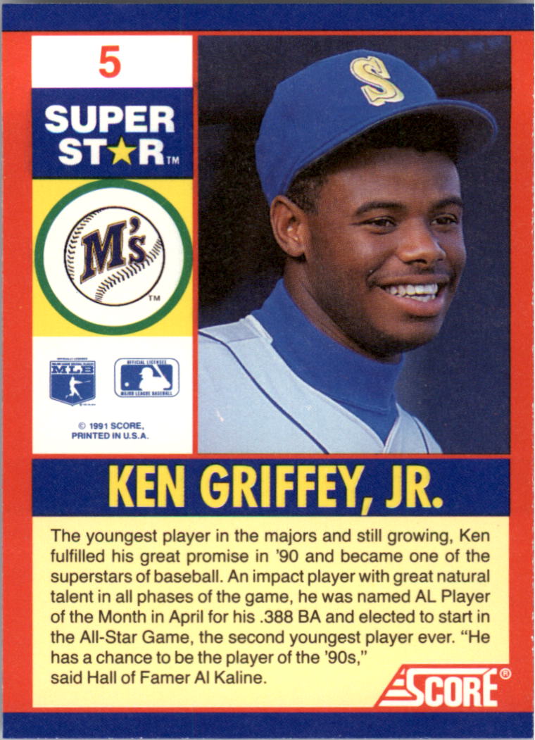 1991 Score 100 Superstars #5 Ken Griffey Jr. back image