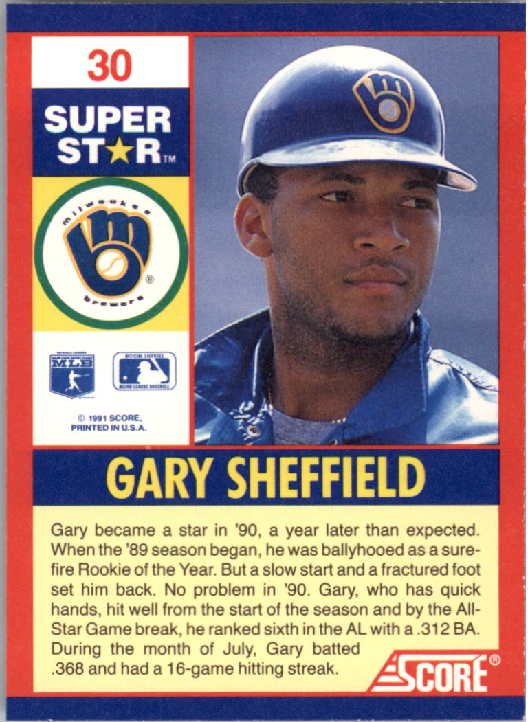 1991 Score 100 Superstars #30 Gary Sheffield back image