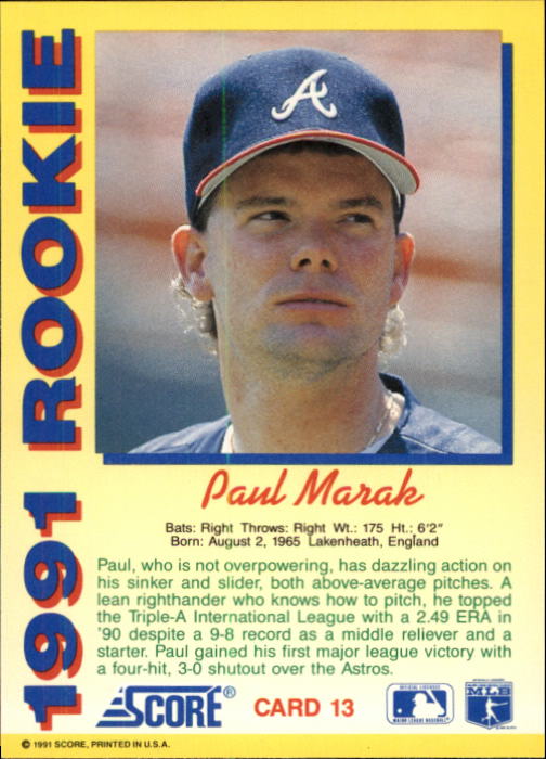 1991 Score Rookies Baseball (Pick Card From List) C126 09-22 - Picture 27 of 81