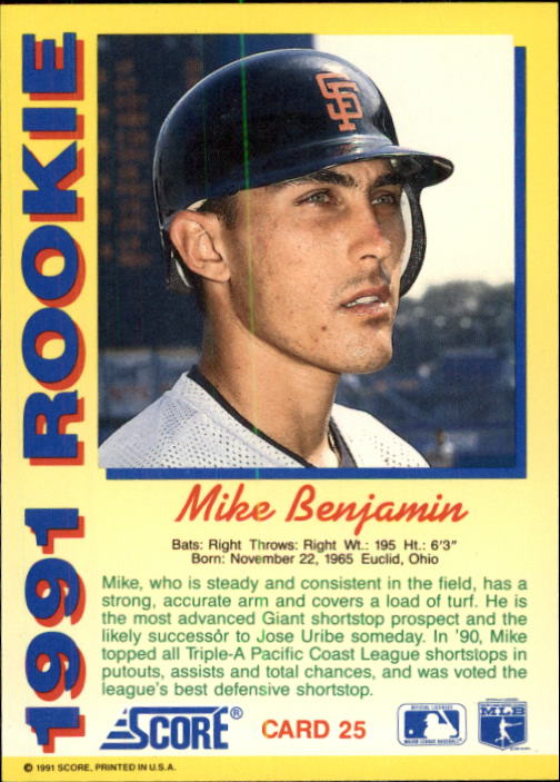 1991 Score Rookies Baseball (Pick Card From List) C126 09-22 - Picture 51 of 81