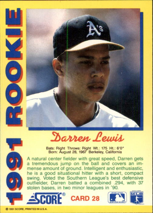 1991 Score Rookies Baseball (Pick Card From List) C126 09-22 - Picture 57 of 81