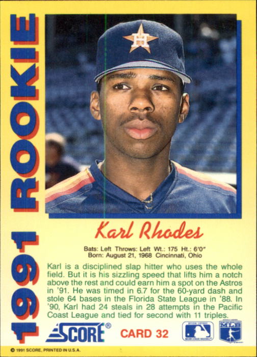 1991 Score Rookies Baseball (Pick Card From List) C126 09-22 - Picture 65 of 81