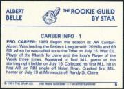 1991 Star Belle Rookie Guild #6 Albert Belle/(Hand on roof) back image