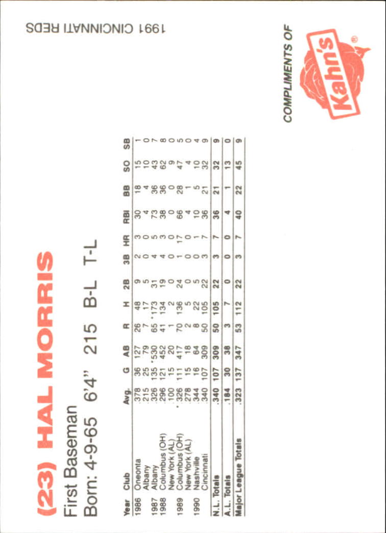 B6485- 1991 Reds Kahn's Cincinnati BB Cards 00-57 -You Pick- 15+ FREE US SHIP - Picture 23 of 57