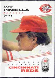 1991 Reds Kahn's #41 Lou Piniella MG